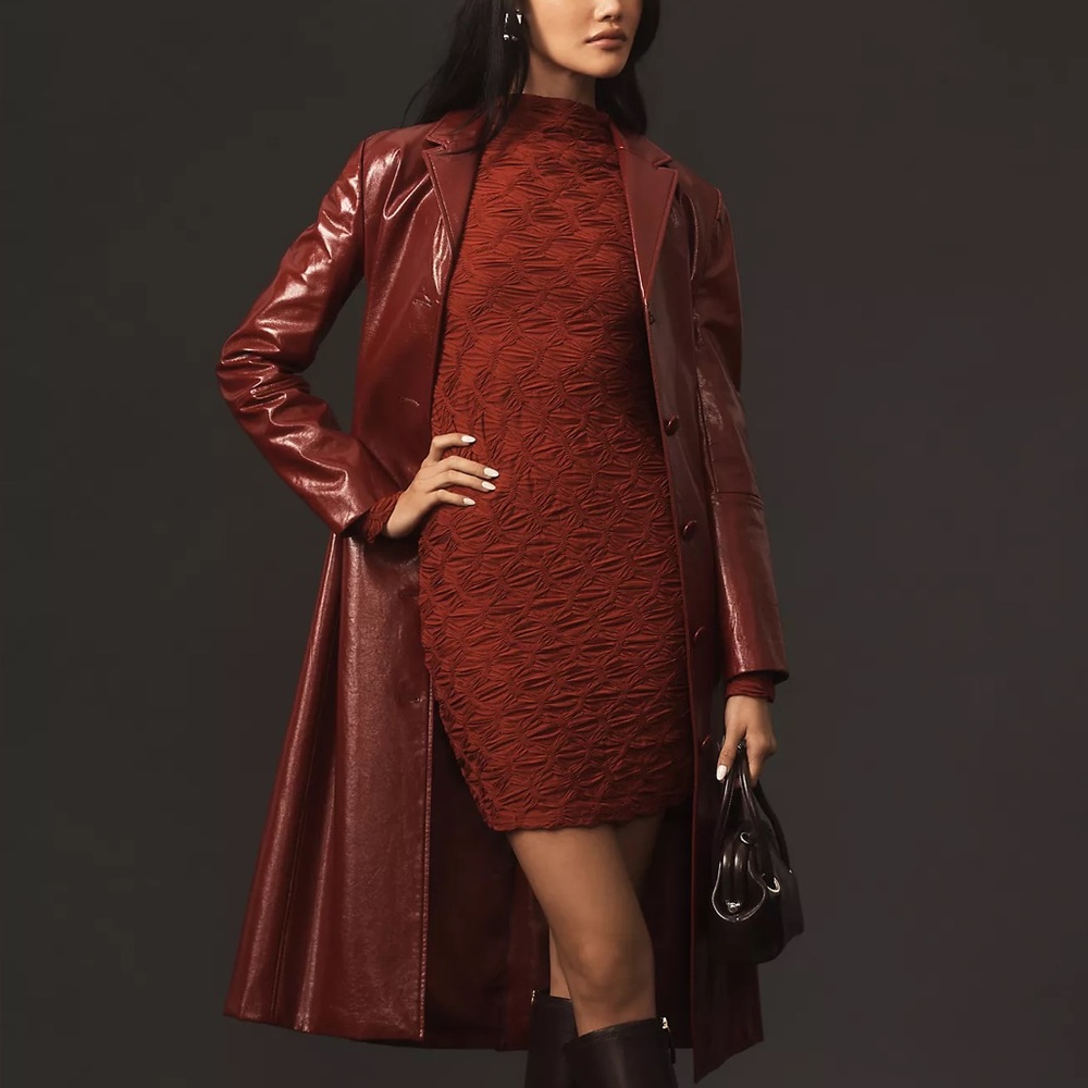Maeve Anthropologie long sleeve textured scrunch mini dress XS